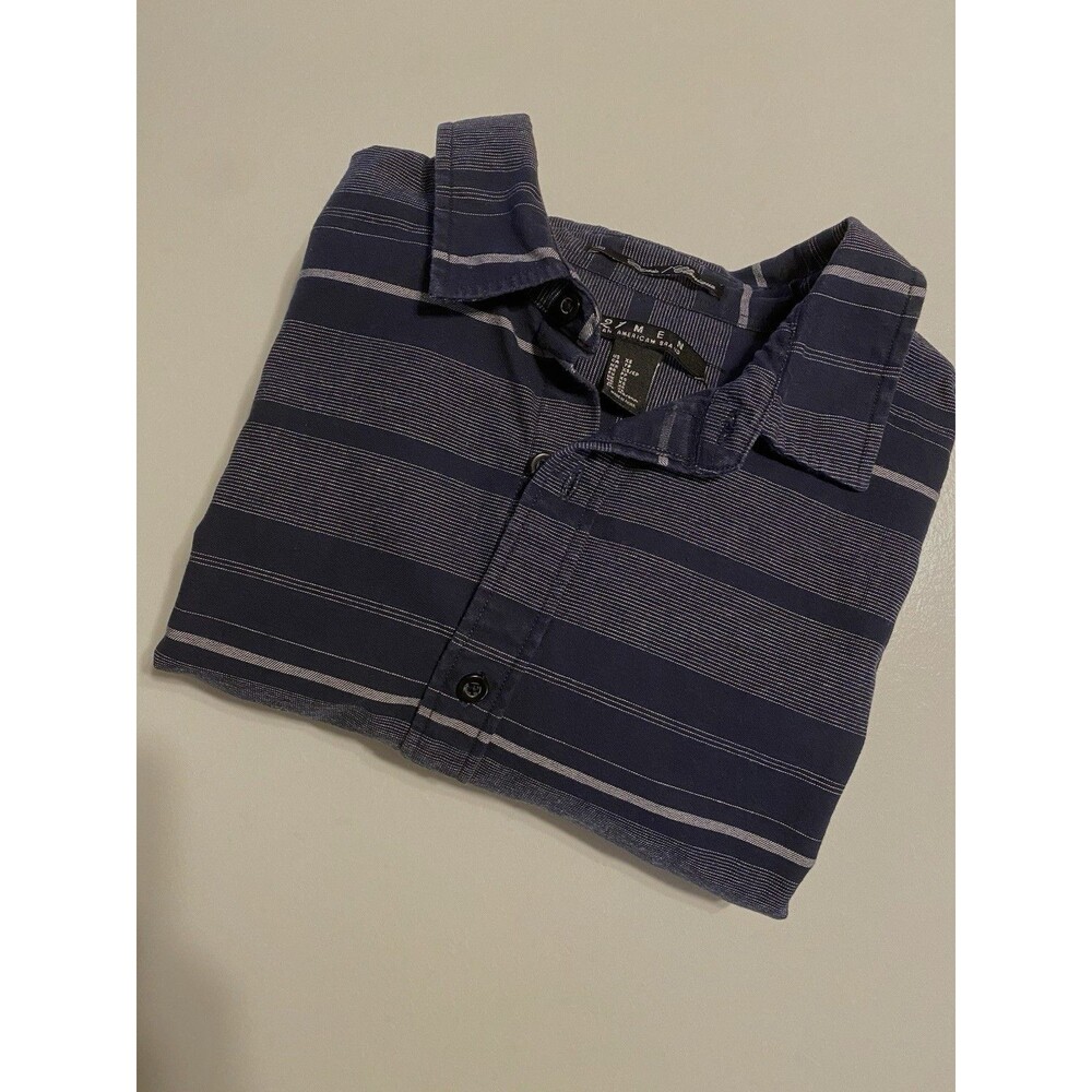 Men’s XS 21 Men Button-down Dark Blue Stripe Long Sleeve Shirt
